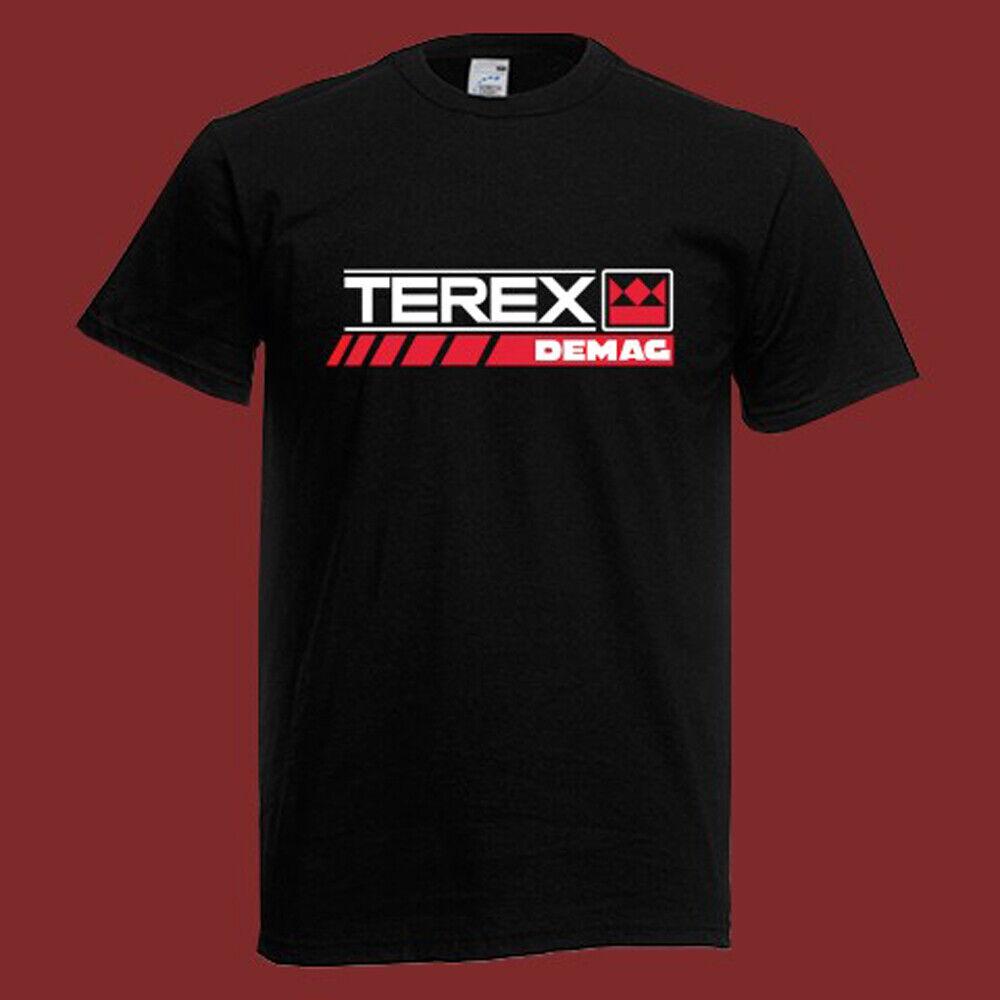 Terex Demag Crane Men\'s Black T-Shirt Size S-5XL