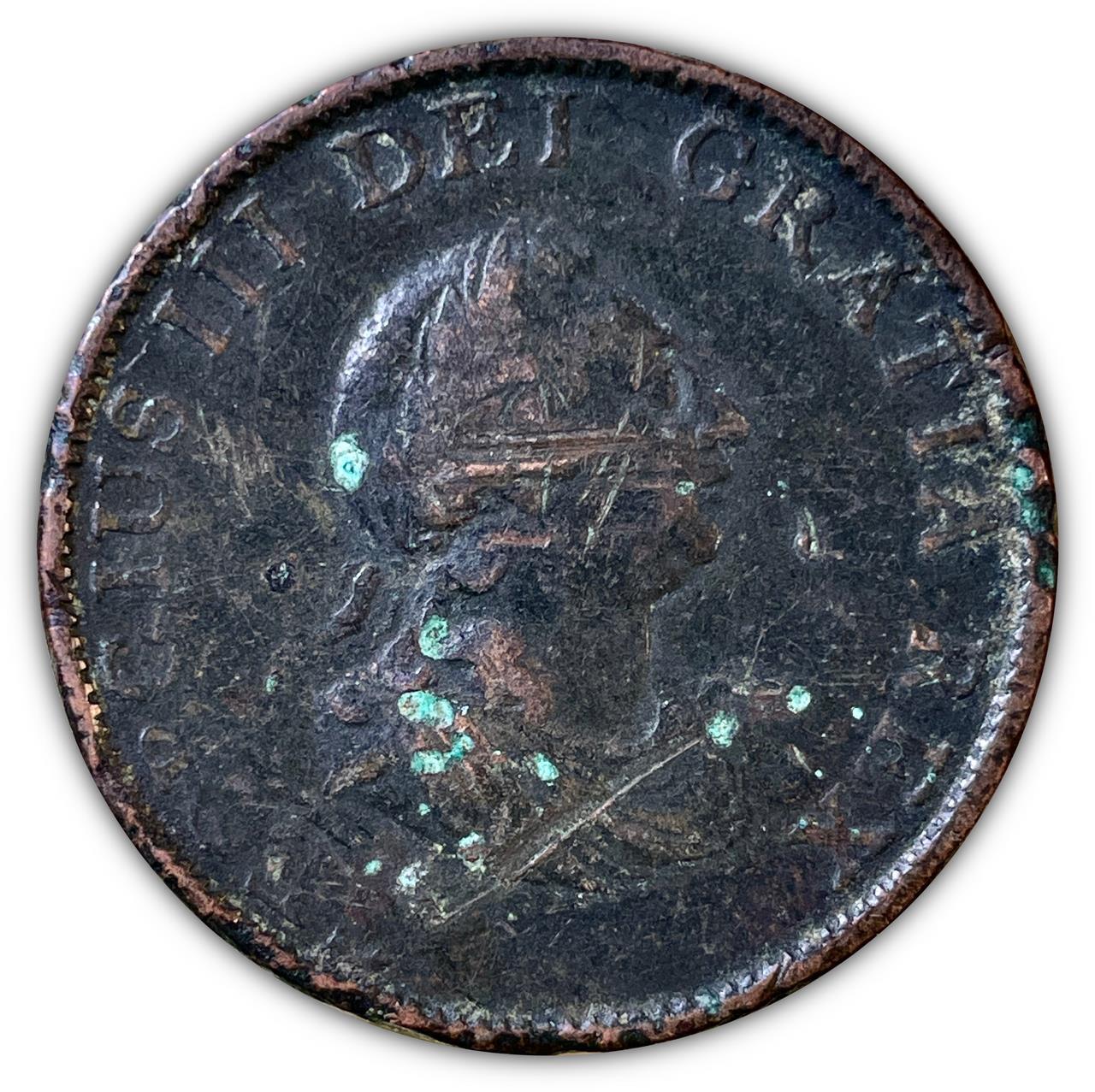 1799 1/2 Half Penny George III 3rd issue Great Britain VF+ Coin #3579