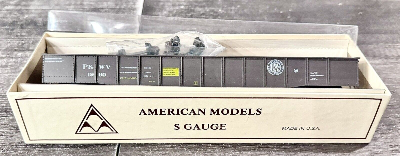 American Models S Gauge Pittsburgh West Virginia P&WV Mill Gondola # 7245 BOXED