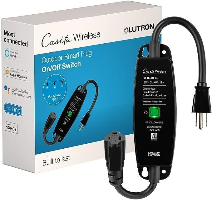 Lutron Caseta Weatherproof+ Outdoor Smart Plug On/Off Switch