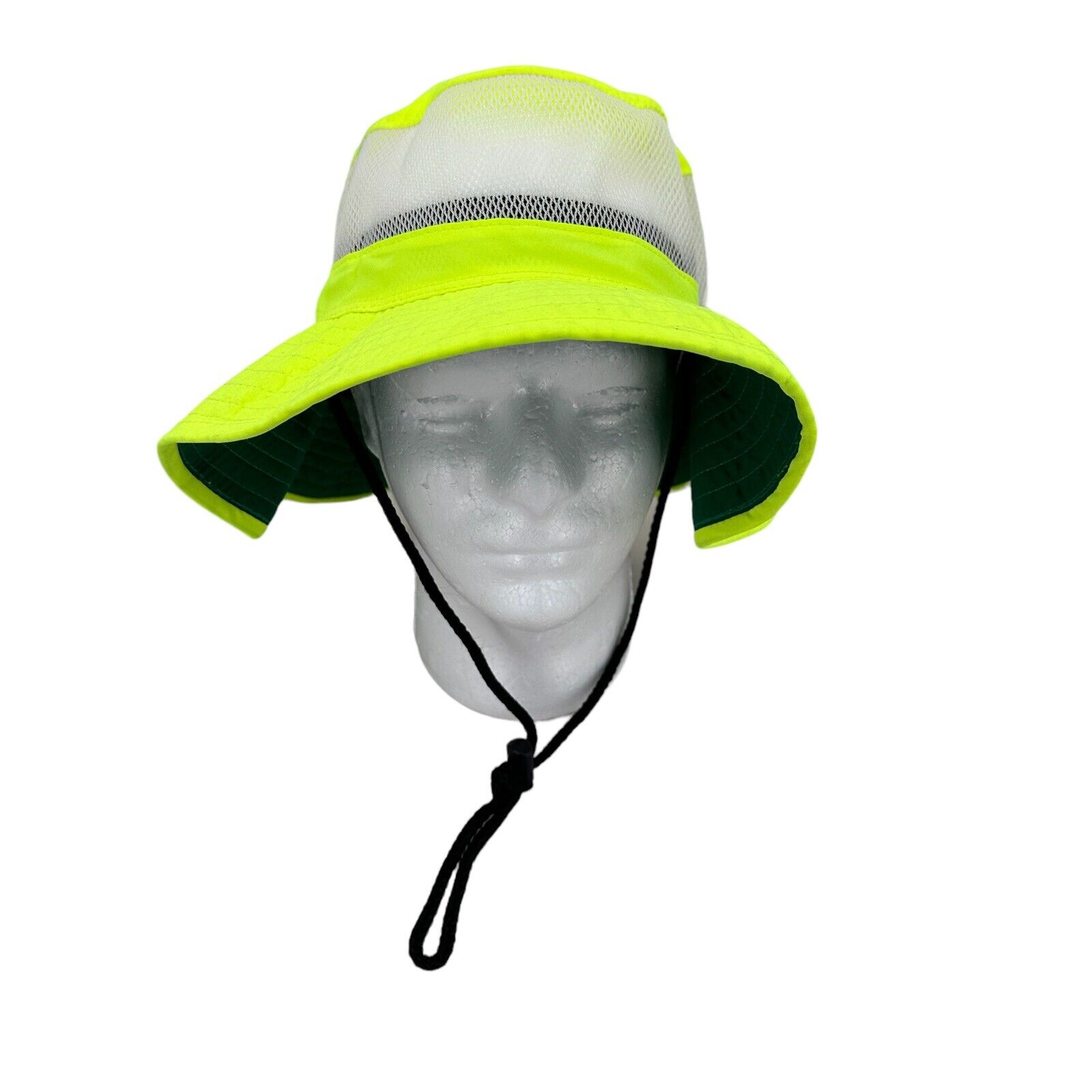 Outdoors Mens One Size Adjustable Chin Strap Cooling Mesh Bucket Hat Yellow
