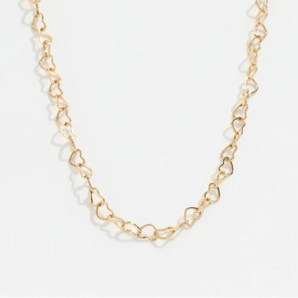 Necklace Heart Chain Adorable Dainty Gold Chain Necklace Heart Links Heart Chain