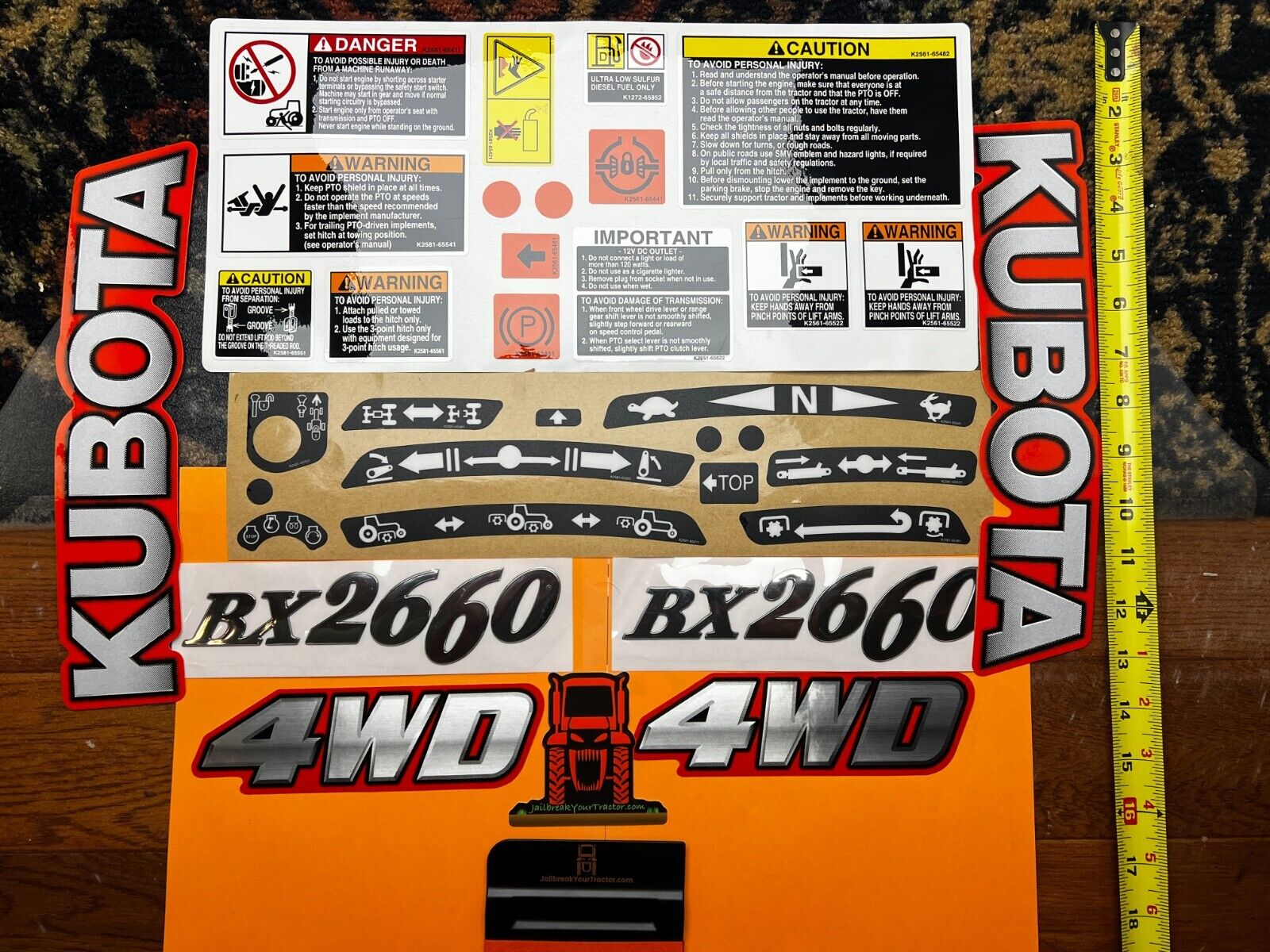 *OEM Kubota BX 2660 Tractor BX Decals Kit Tractor Sticker FULL SET+Applicator UV
