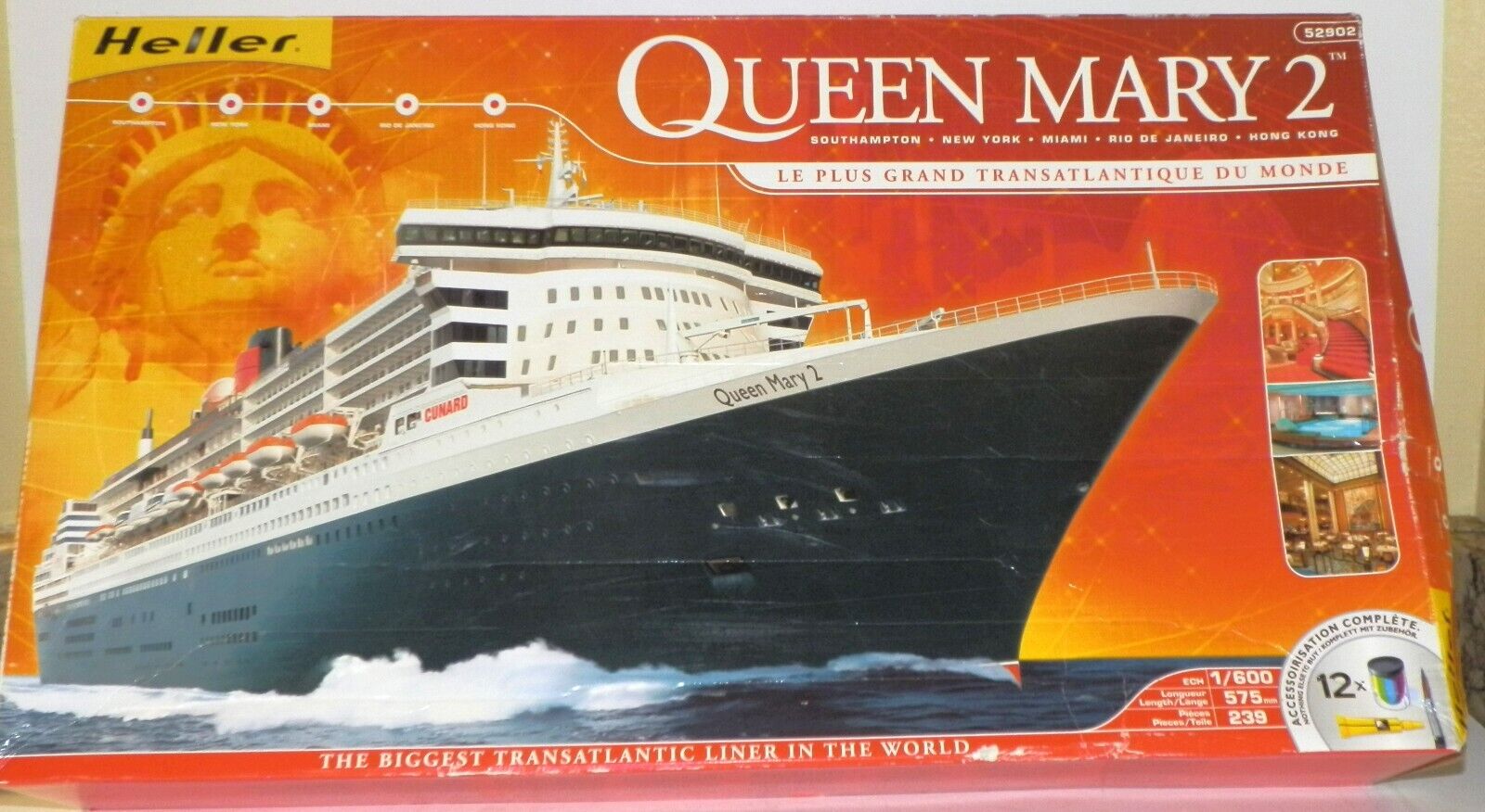 Heller Queen Mary 2 Parts Factory Sealed 1/600 Model Kit 52902 Cruise Ship