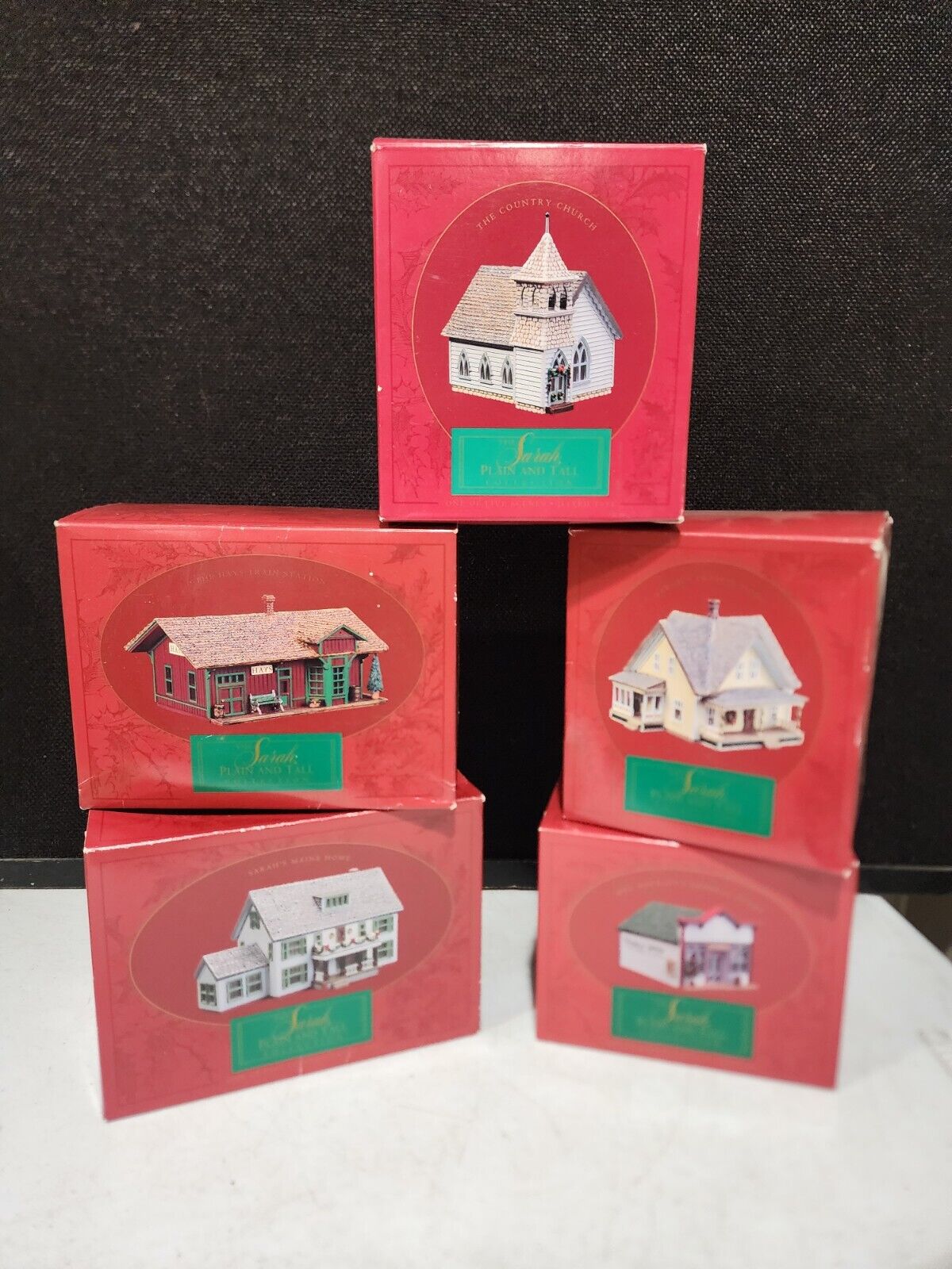 1994 Hallmark Sarah Plain And Tall Complete Set Of 5 Houses & Buildings IN BOXES