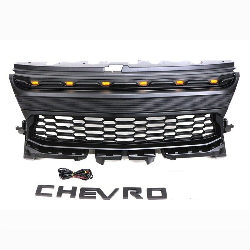 Front Grille Fit For Chevrolet Chevy Colorado 2021 2022 Black Grille W/Led Light