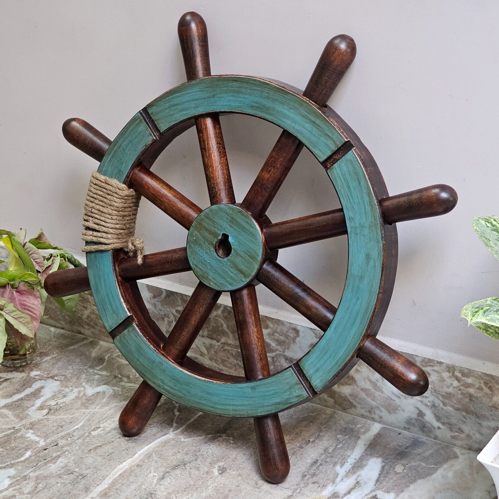 Heavy Ship Wheel Wooden Marine Wall Decorative Collectible Item 25\