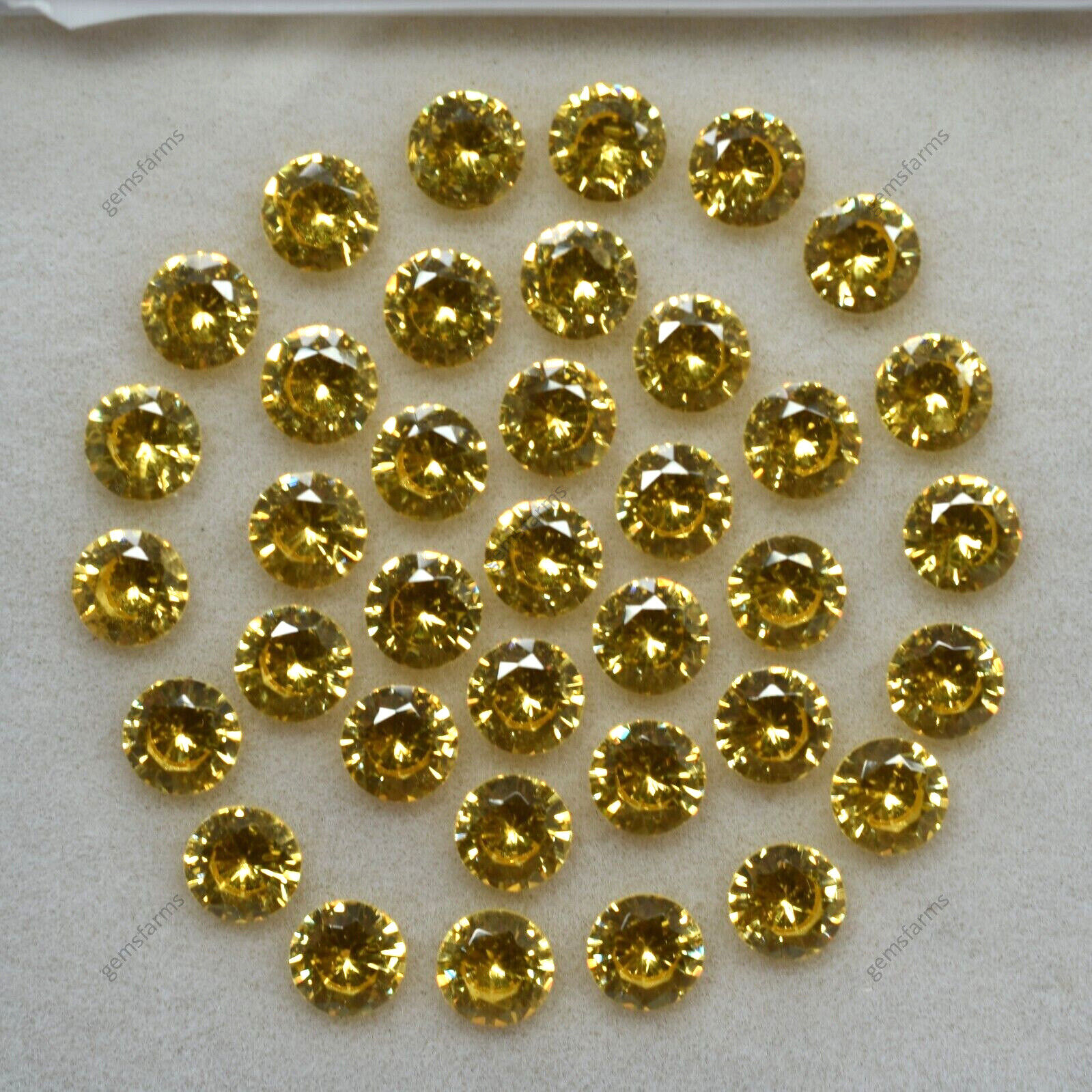 16 PCS Natural Yellow Sapphire Gemstone CERTIFIED Lot 5 MM Round Diamond Cut