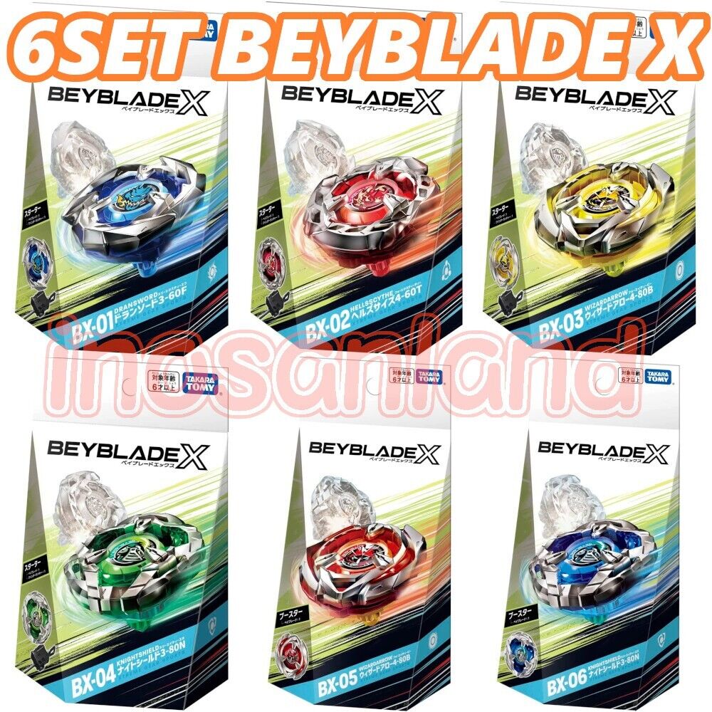 6 SET BEYBLADE X TAKARA TOMY BX-01,02,03,04,05,06
