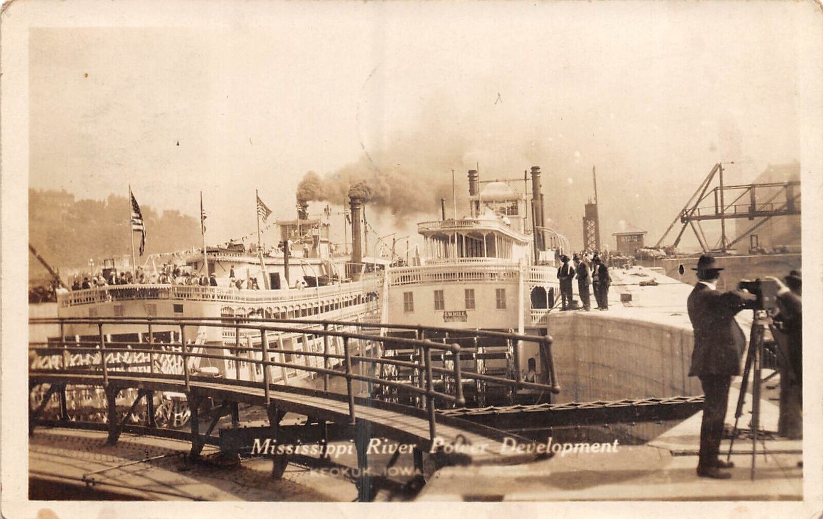 RPPC Mississippi River Power Development Keokuk Iowa 1913 Photo Postcard