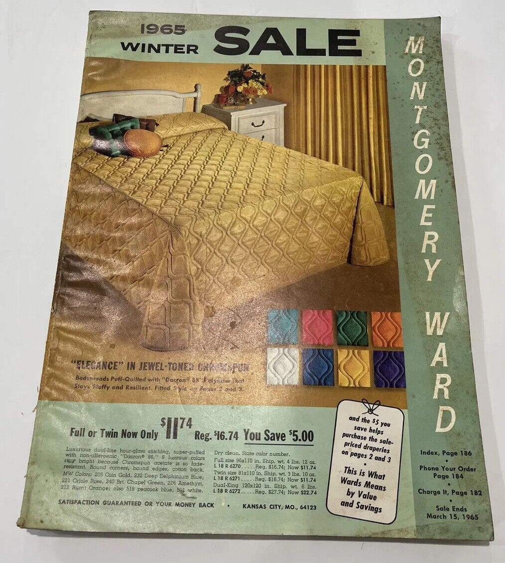 1965 Montgomery Ward Winter Sale Catalog Fashion Atomic MCM Decor Vintage