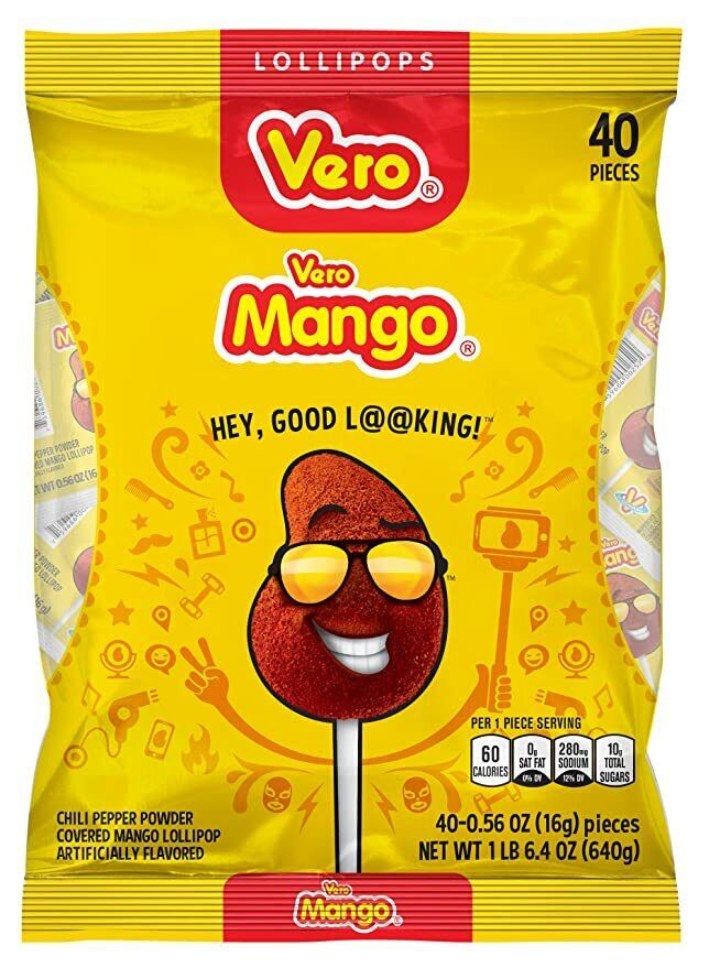 Mango Vero Picosito Caramel Mexican Lollipop With Chilli 40 Pieces