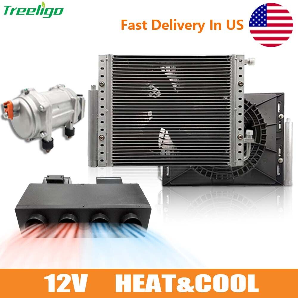 12V Car AC Unit Universal Motor Air Conditioner Electric Evaporator Heat&Cool