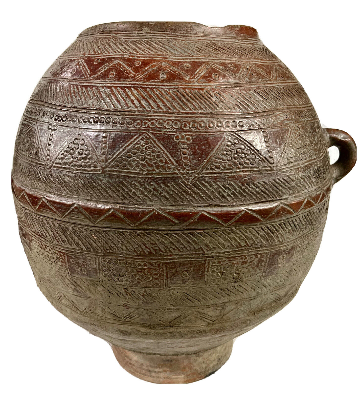 Antique Large Ornate African Terracotta Pot