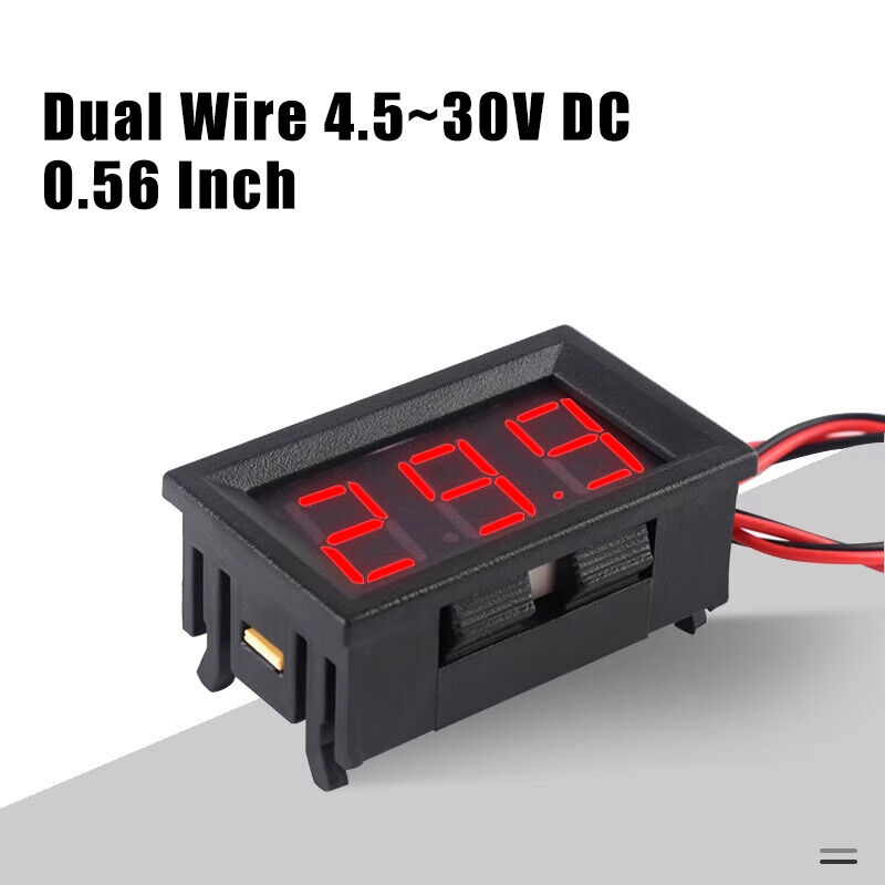 LED Digital Voltmeter Display Voltage 0.56-Inch Display 4.5-30 VDC and 0-100 VDC