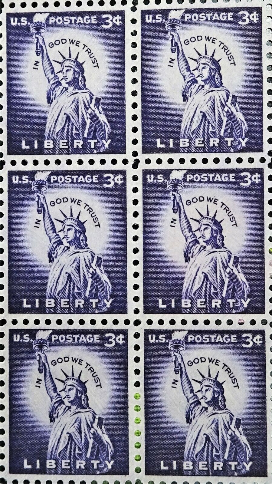 3c Statue Of Liberty US Stamp MNH Full Pane  RG1127