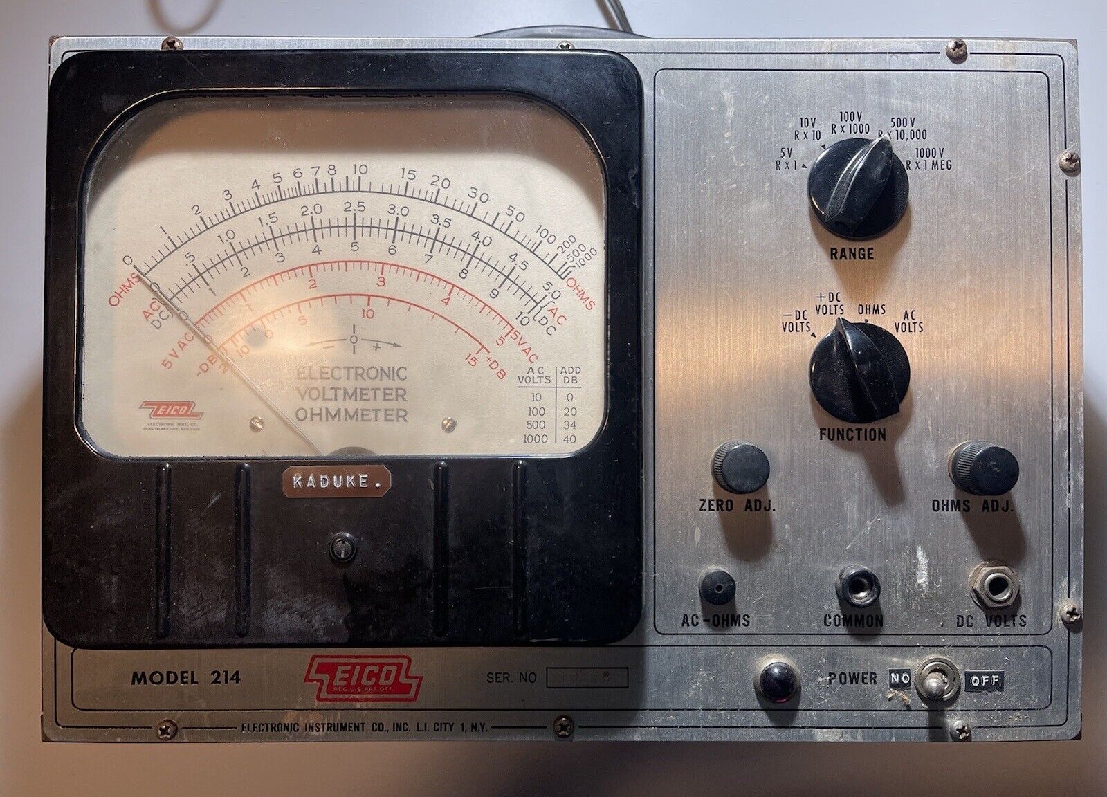 Vintage EICO Model 214 Electronic Voltmeter Ohmmeter