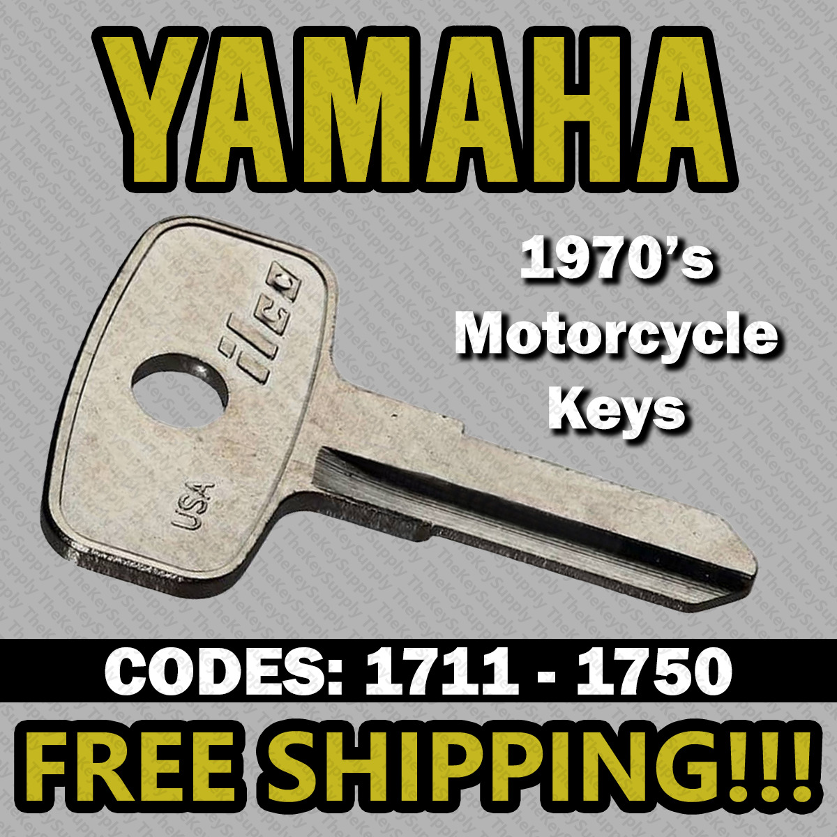 1970\'s Yamaha Motorcycle Replacement Key Cut to Your Code 1711 - 1750