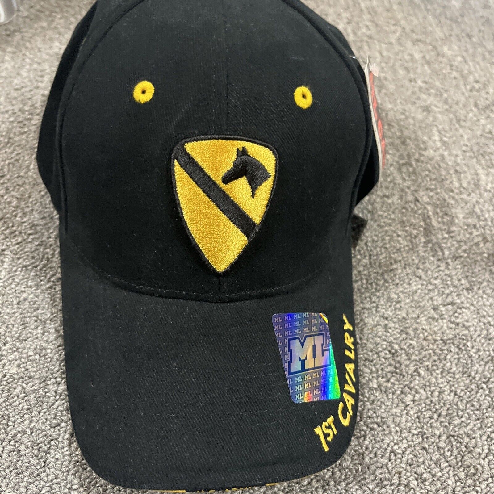 US ARMY 1ST CAVALRY DIVISION Hat FIRST TEAM BASEBALL CAP BLACK Strapback