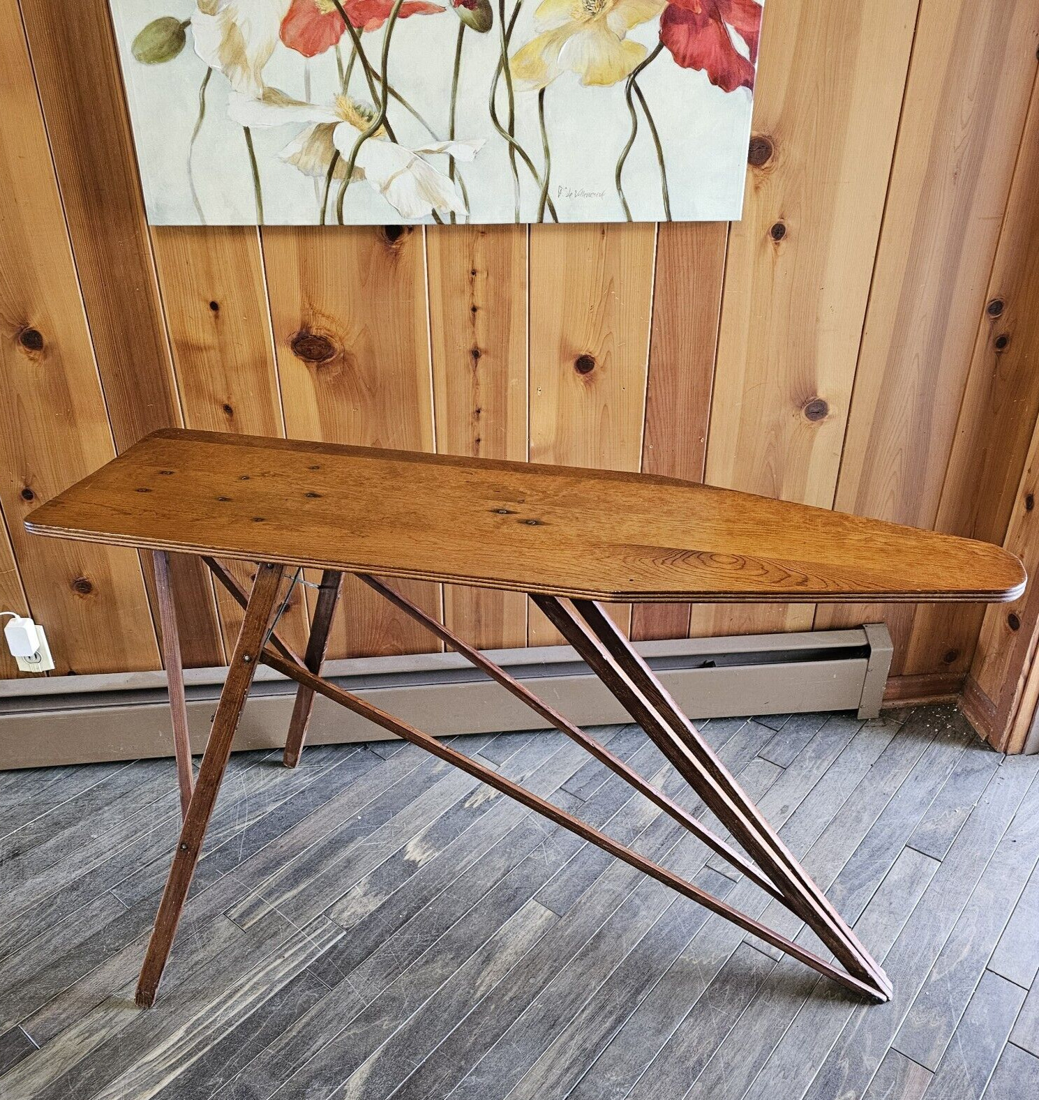 Wooden Folding Ironing Board Primitive MCM Antique/Vintage 53.5\