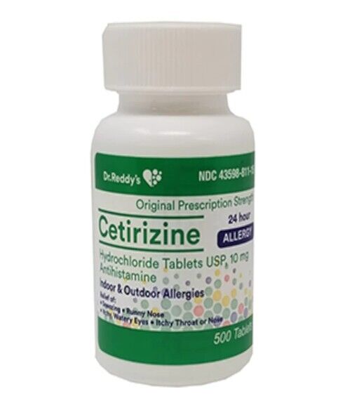 Allergy Relief | Cetirizine HCL 10 mg | 500 Count Tablet 24 Hour Zyrtec Generic