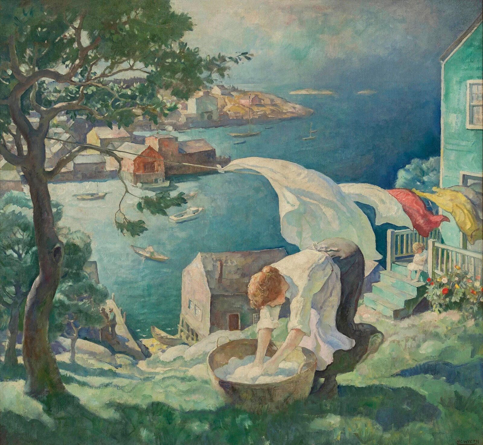 Newell Convers Wyeth - Wash Day on the Maine Coast (1934) - 17\