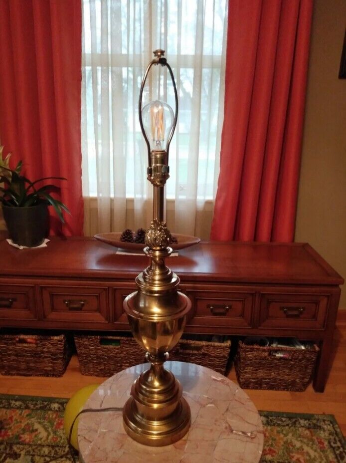 Vintage Stiffel Heavy Brass Table Lamp 33” #5561 