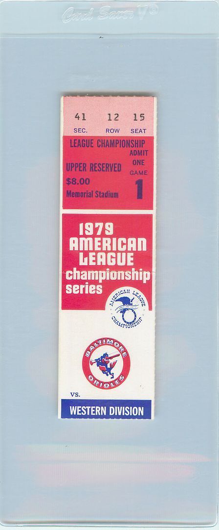 1979 ALCS Game 1 Baltimore Orioles California Angels Nolan Ryan Baseball Ticket