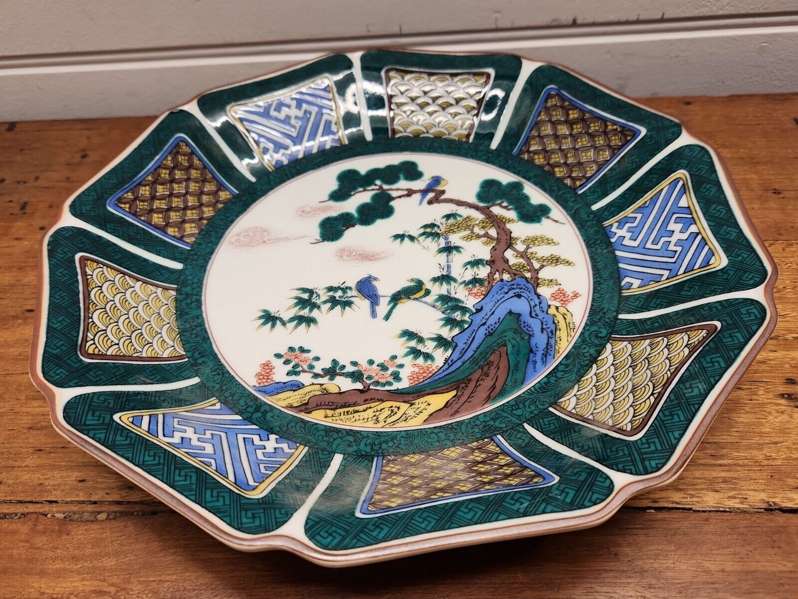  Stunning Antique Japanese Imari Kutani Ware Charger Bowl  Hand Painted