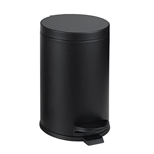 1.2 Gallon Round Trash Can with Plastic Inner Bucket Suitable for Bathroom