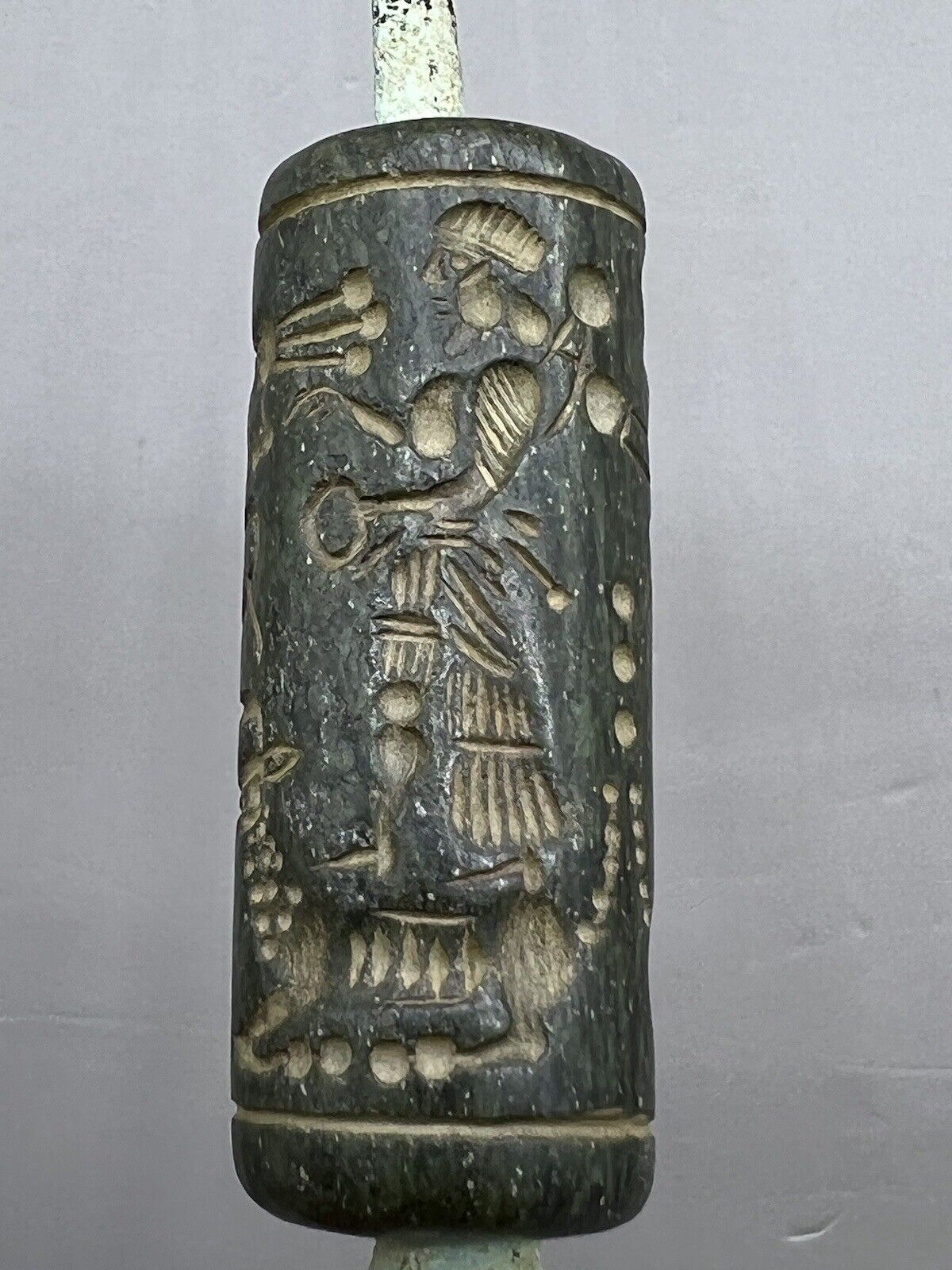 Ancient Stone Cylinder Seal Amuelt Central Asia