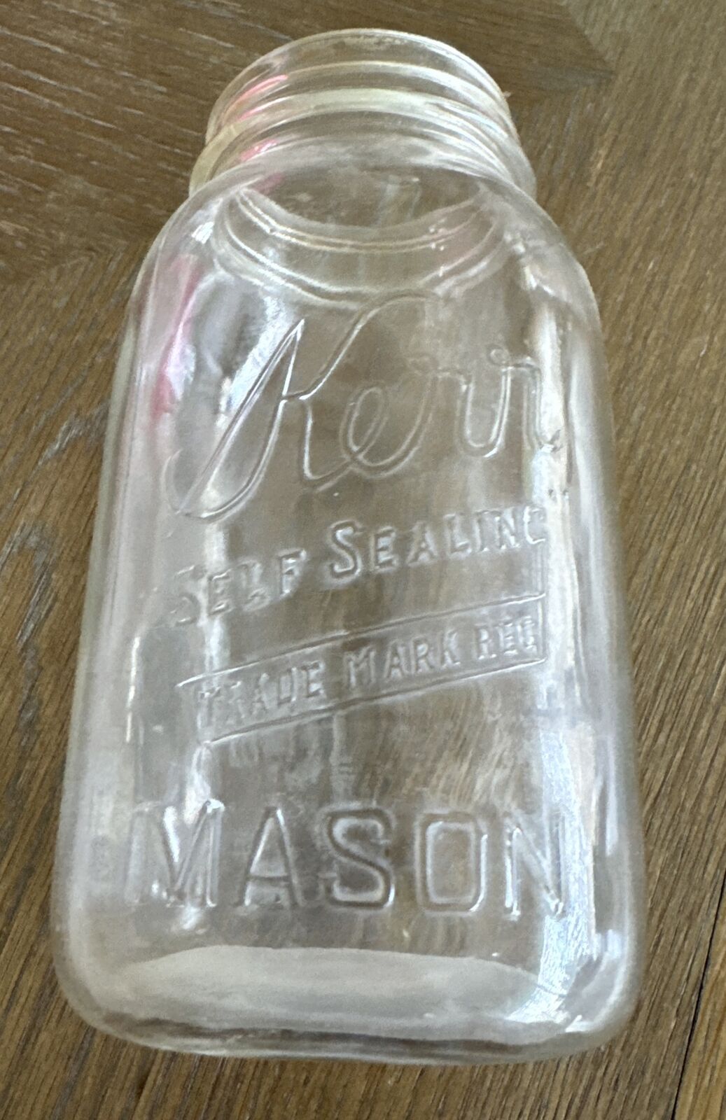 Vintage Kerr Self Sealing Trade Mark Reg Mason Quart Jar 32 Ounce Good Condition