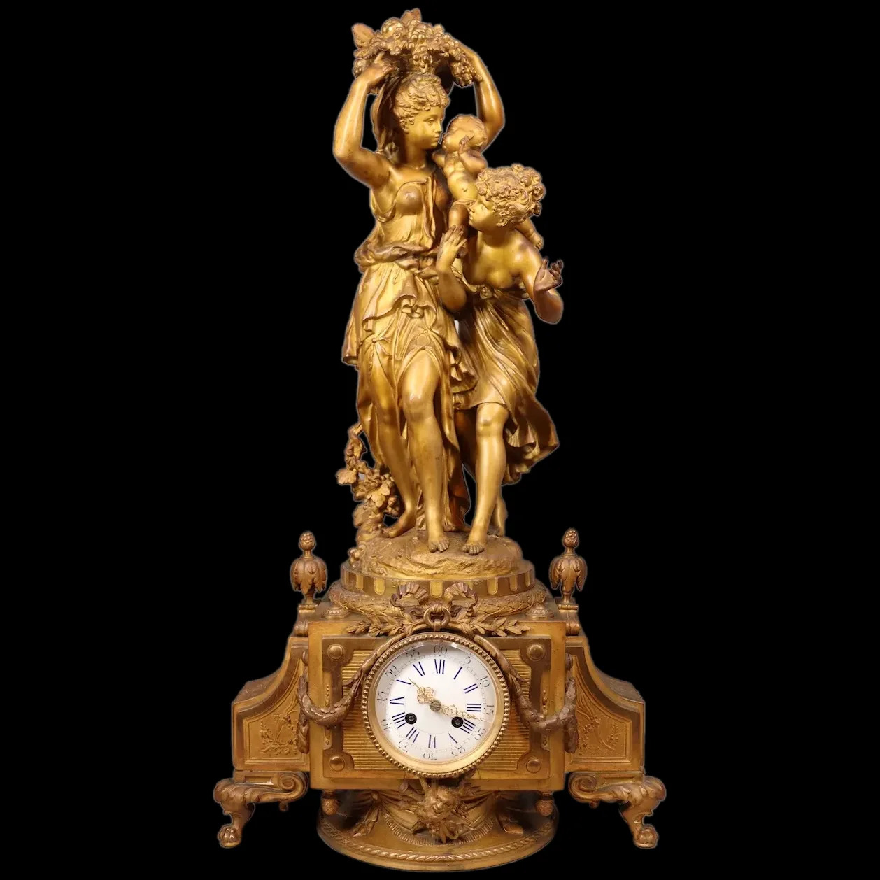 Antique French Louis XVI Style Gilded Alloy Table/Mantle Clock - 19th Century