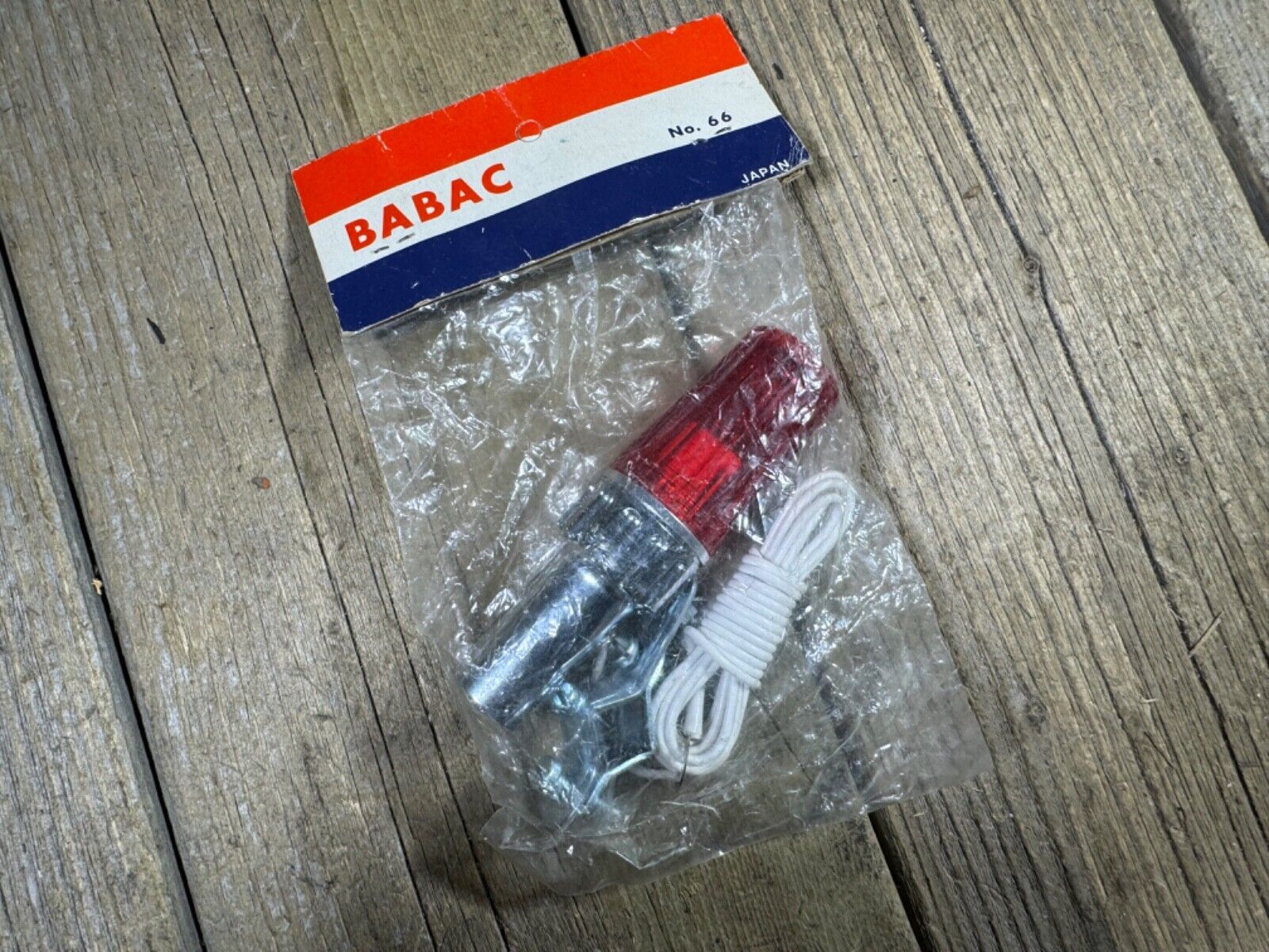 Babac No 66 Tail Light Vintage Bike Bicycle Rear Red Light Dynamo Battery NOS