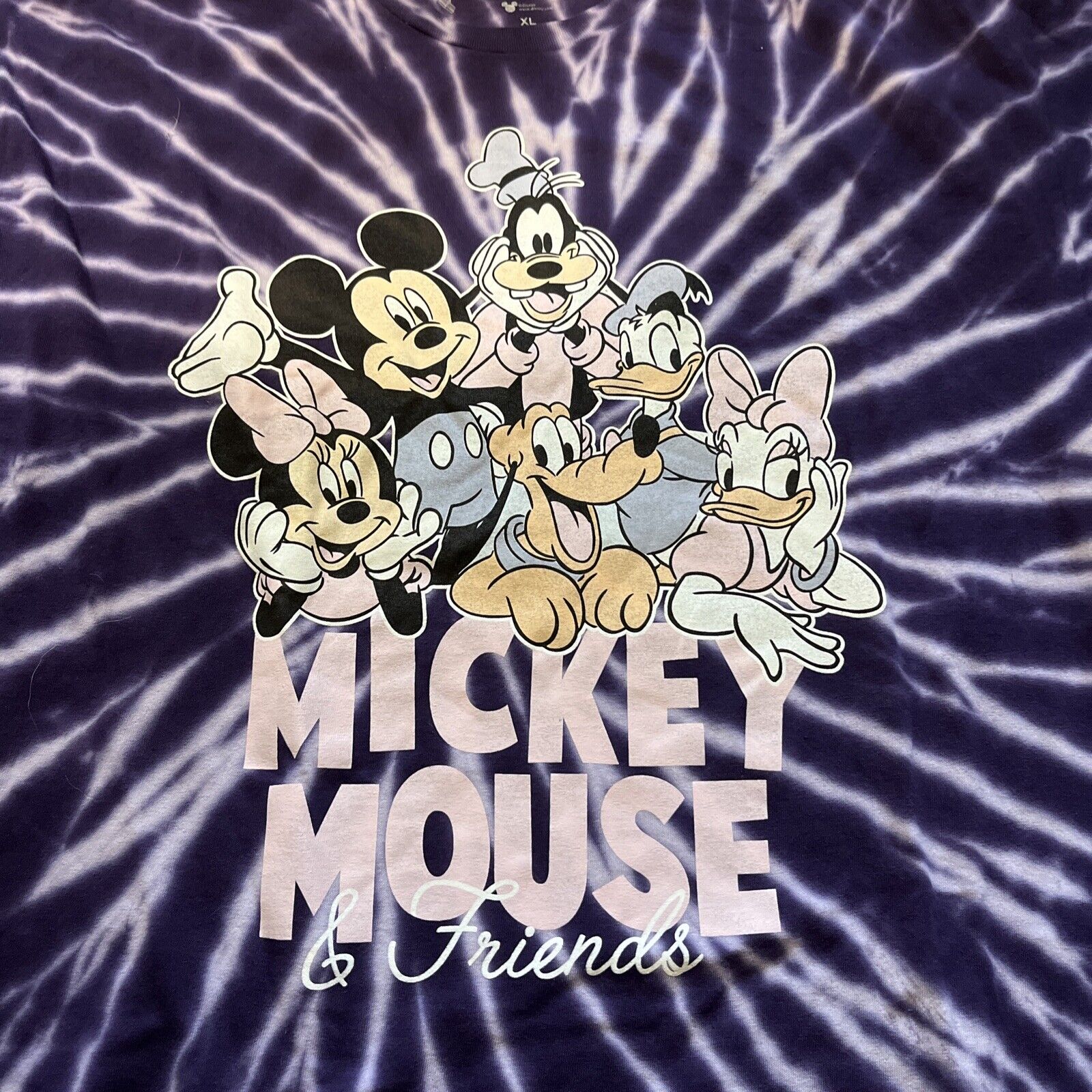 Disney Mickey And Friends Purple Tie Dye Size XL NWT