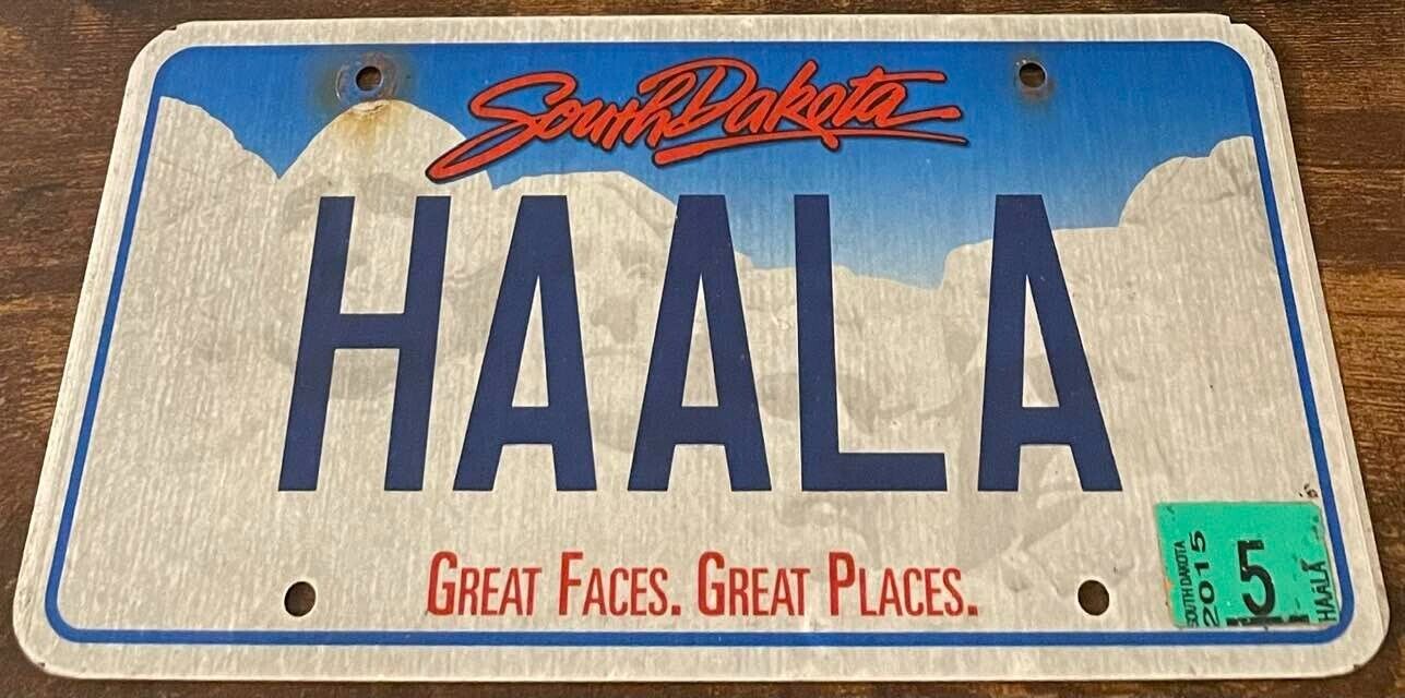 HAALA Vanity License Plate South Dakota Industries Denim LTD