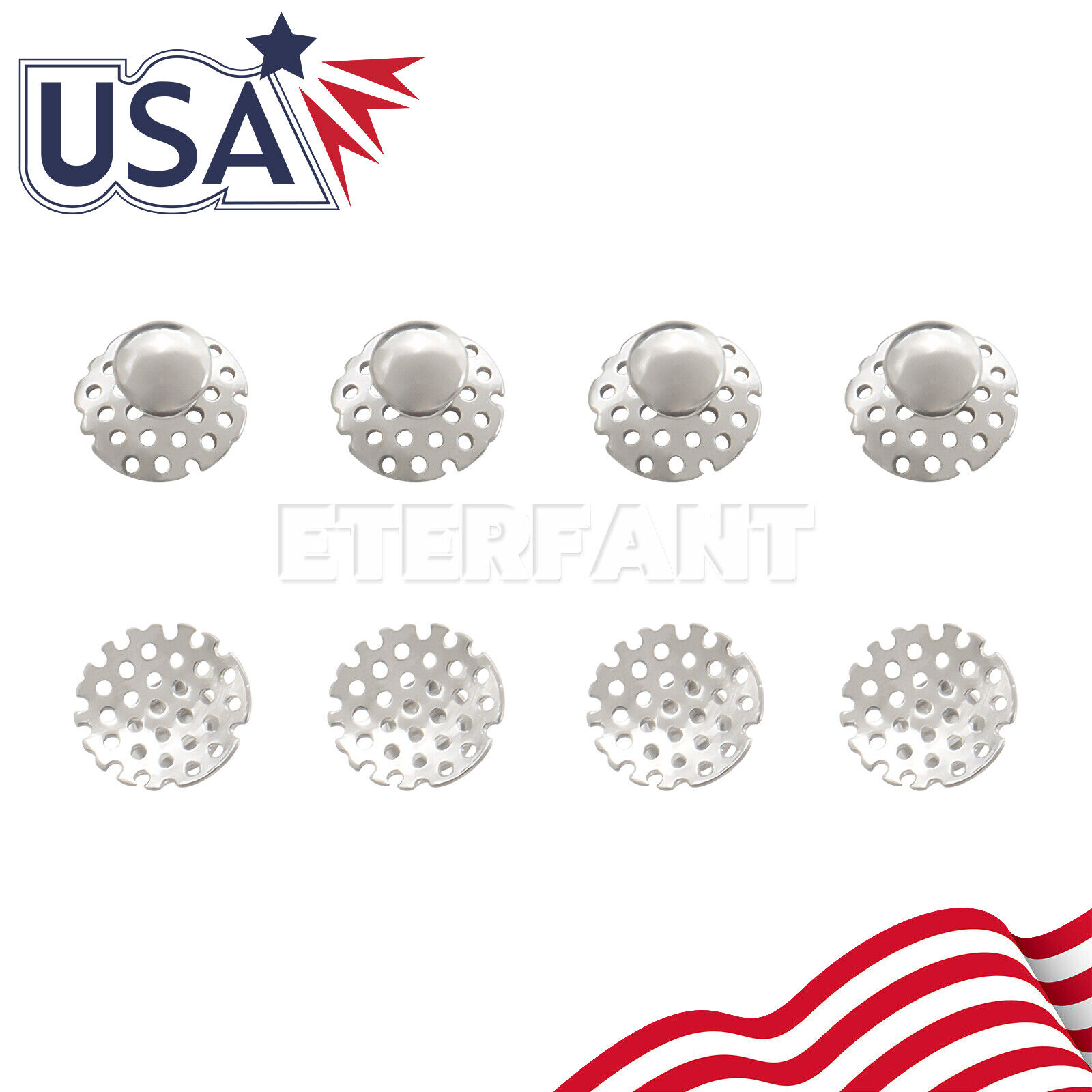 10PCs ETERFANT Dental Orthodontic Lingual Buttons Bondable Round with Holes US
