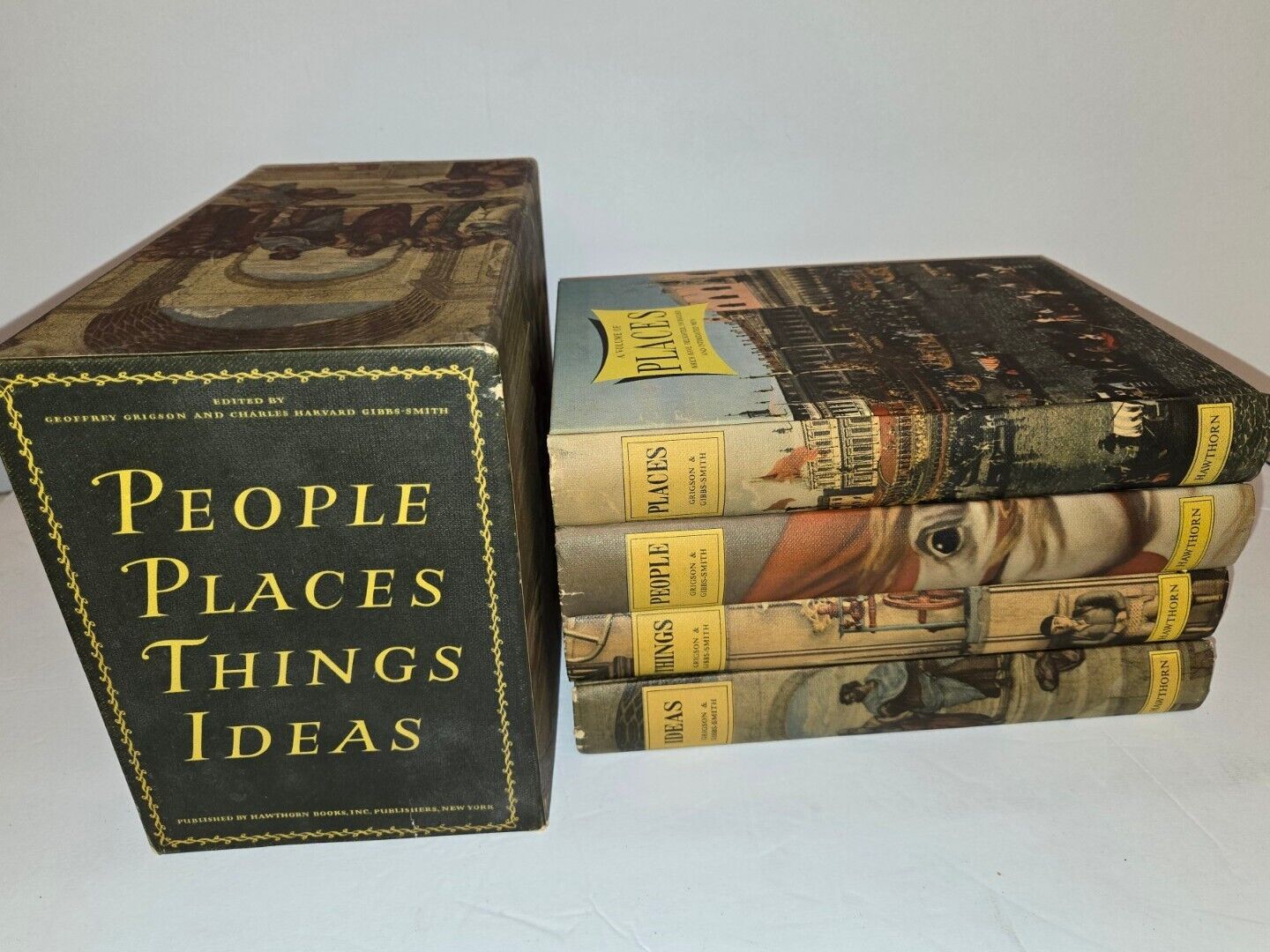 Vintage 1957 Box Set People Places Things Ideas Geoffrey Grigson Hawthorn