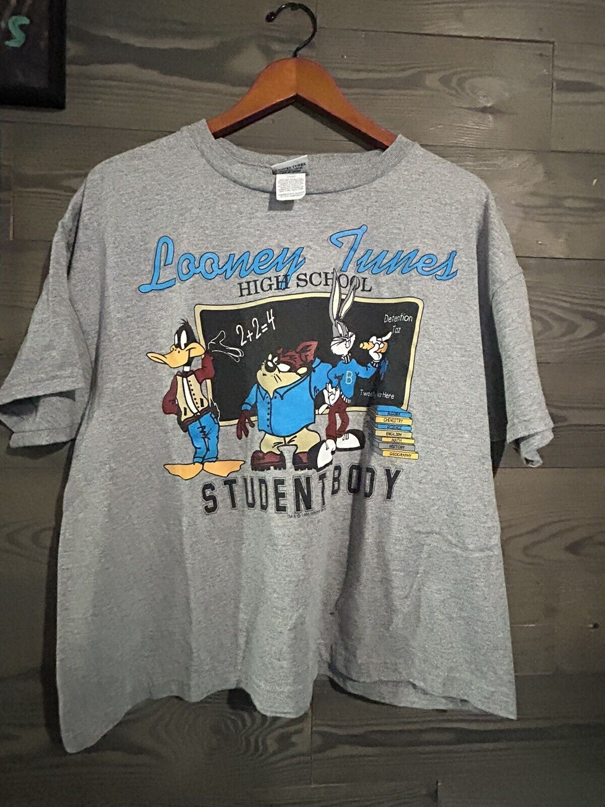 Vtg 1996 Looney Tunes  High School Student Body  Adult Large  T-Shirt  Taz Daffy