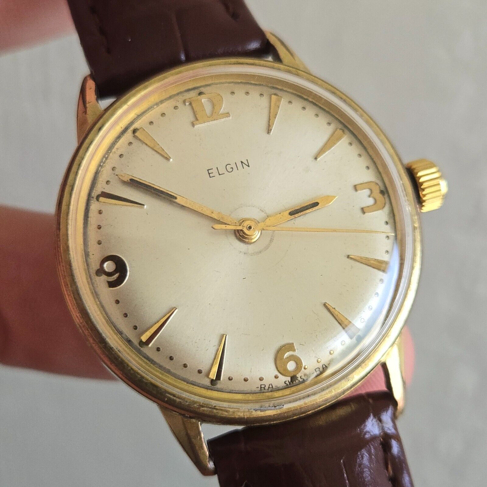 Vintage ELGIN men\'s manual winding watch AS 1686 17Jewels swiss 1960s