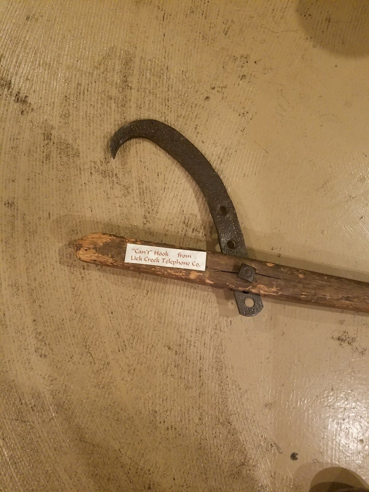 Vtg or Antique Cant Hook Log Roller Cast Iron Peavey Head Lumber Jack Wood Tool