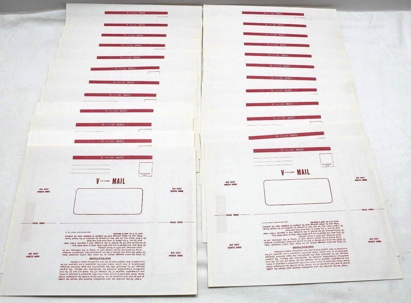 US WWII V Mail red and white stationary pages set of 24 Repro  Z2208