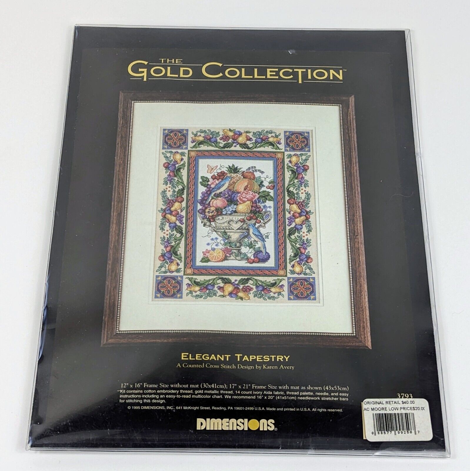Dimensions Gold Collection Elegant Tapestry 3793 Counted Cross Stitch NO FLOSS