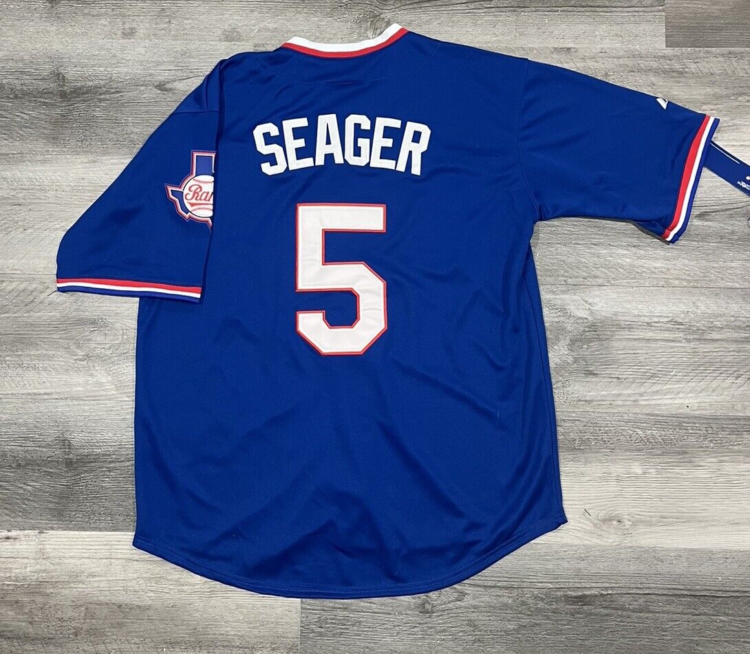 Corey Seager Texas Rangers Cooperstown Blue Throwback Jersey Size Men’s Large