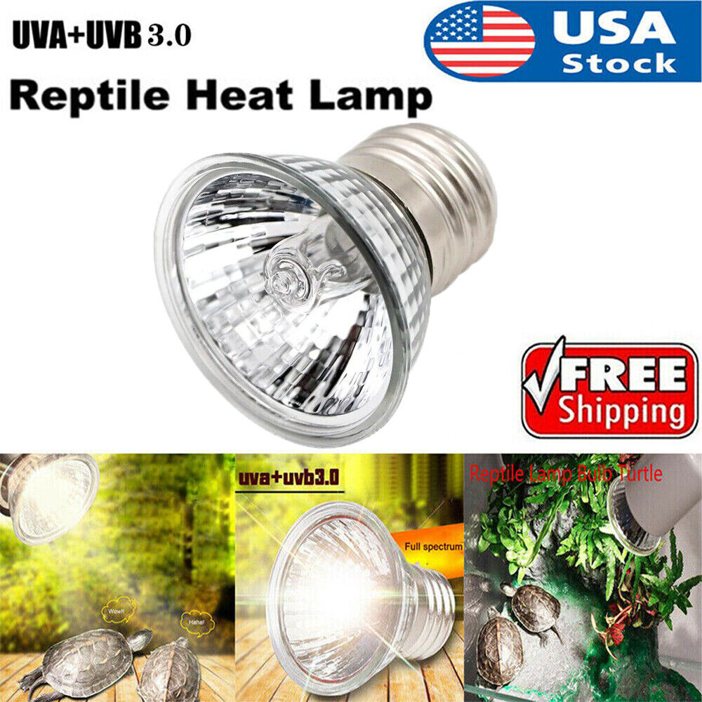 2 pcs 25/50/75W Reptile Lamp UVA+UVB 3.0 Pet Heat Lamp Turtle Basking Light Bulb