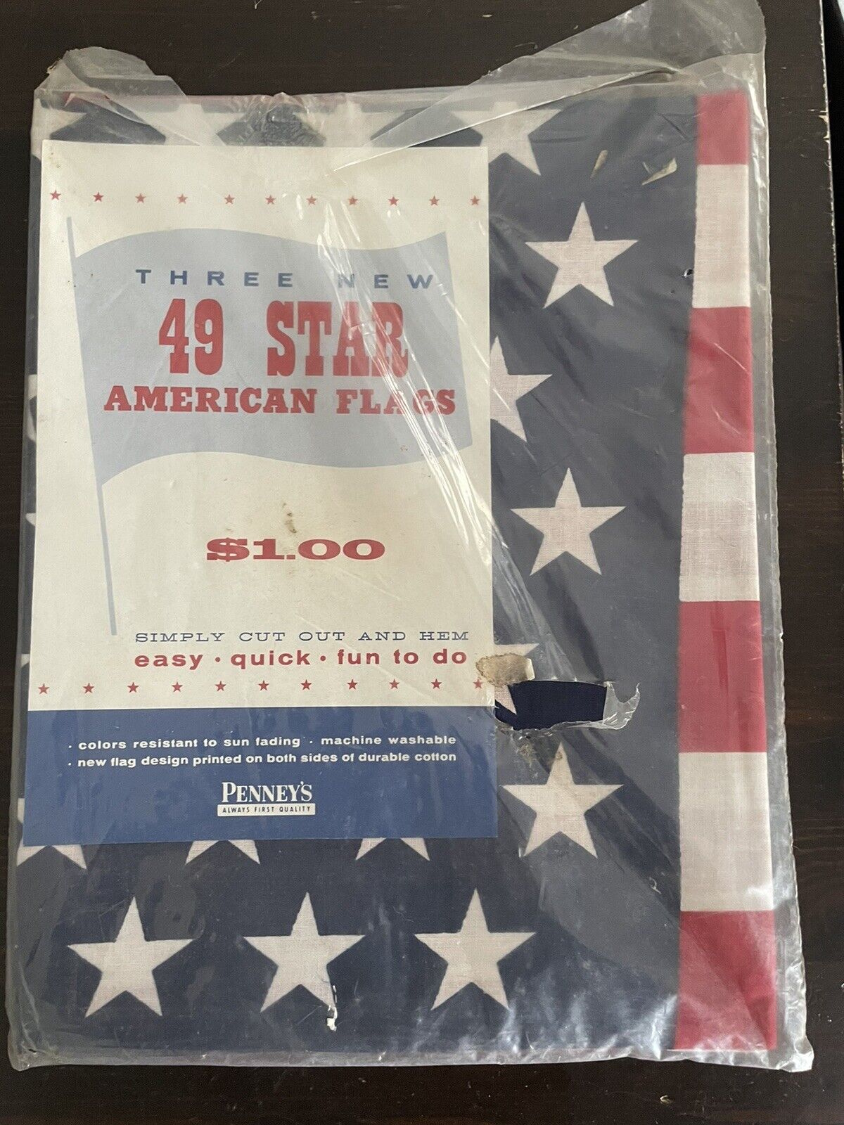 Vintage - JC Penney's 49 Star American Flags - Cut Out and Hem (New)