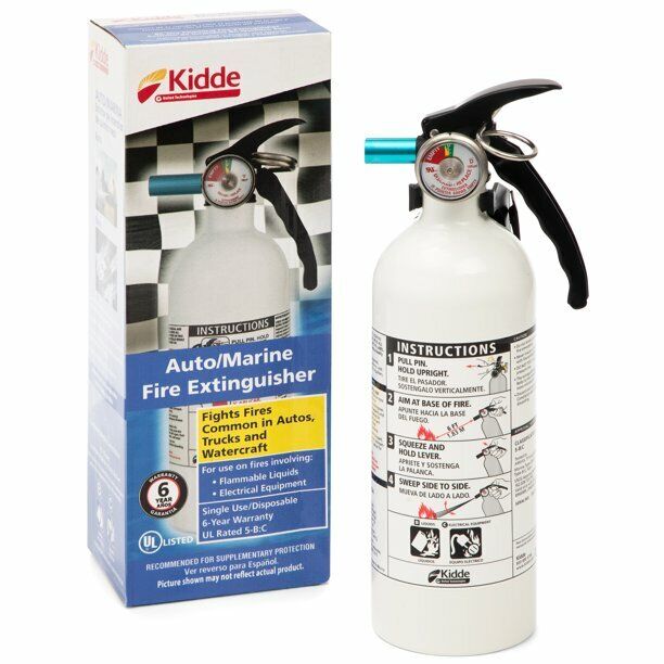 Fire Extinguisher Home Car Office Safety Kidde 5-B:C 3-lb Disposable Marine