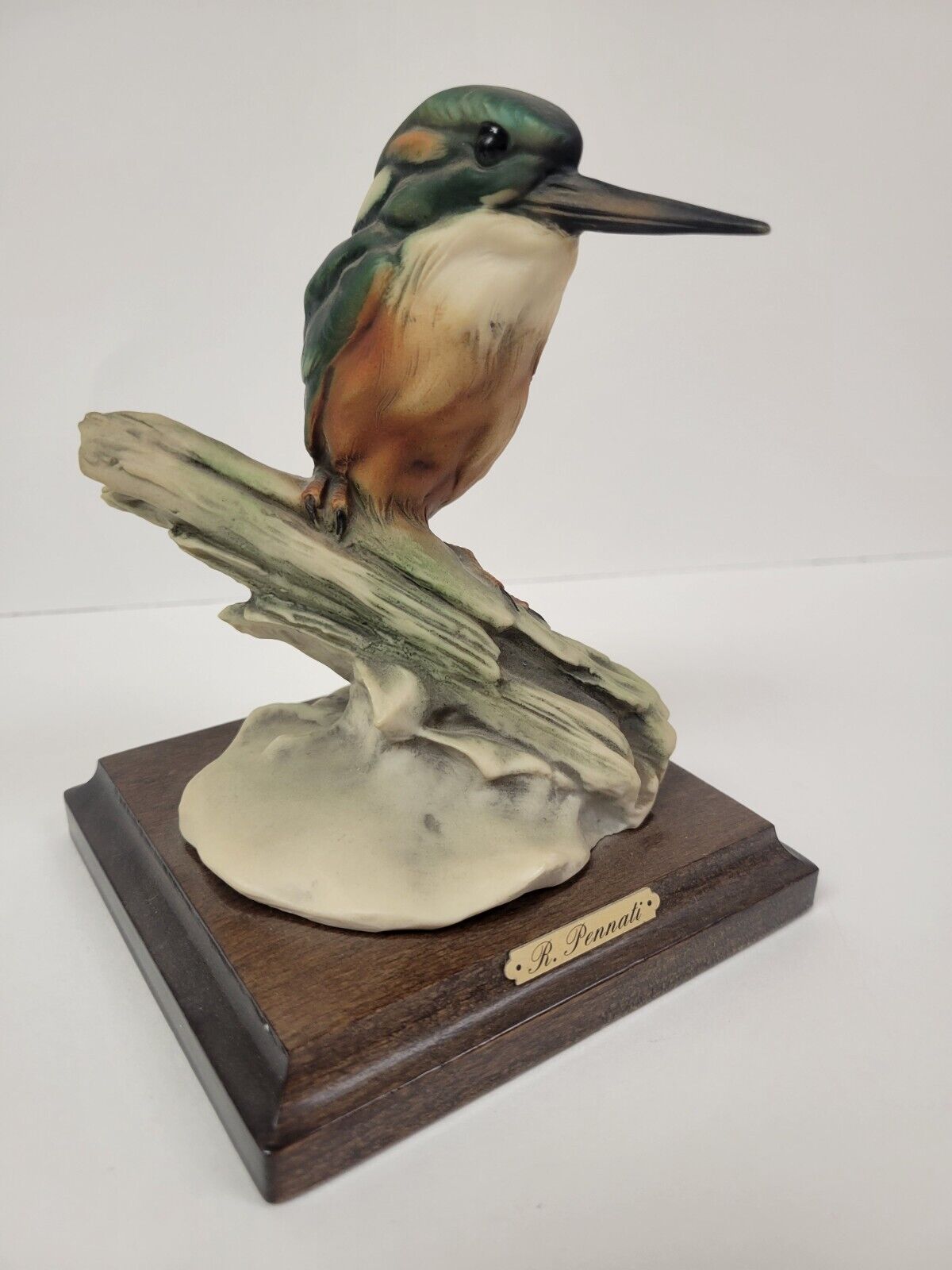 Vintage Giuseppe Armani Bird Kingfisher Florence Statue Figurine Antique Italy