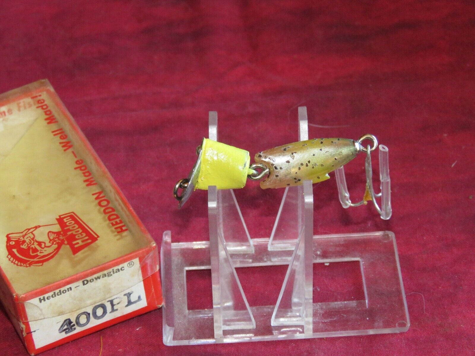 VINTAGE HEDDON FIDGET FISHING LURE WITH BOX 500 PL