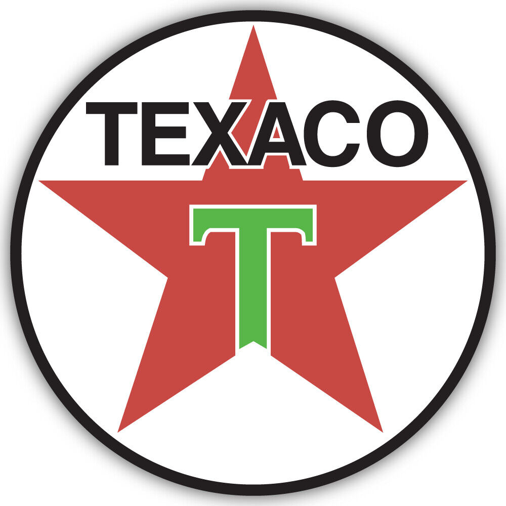 Texaco Classic Logo Round Shaped Vinyl Decal Sticker